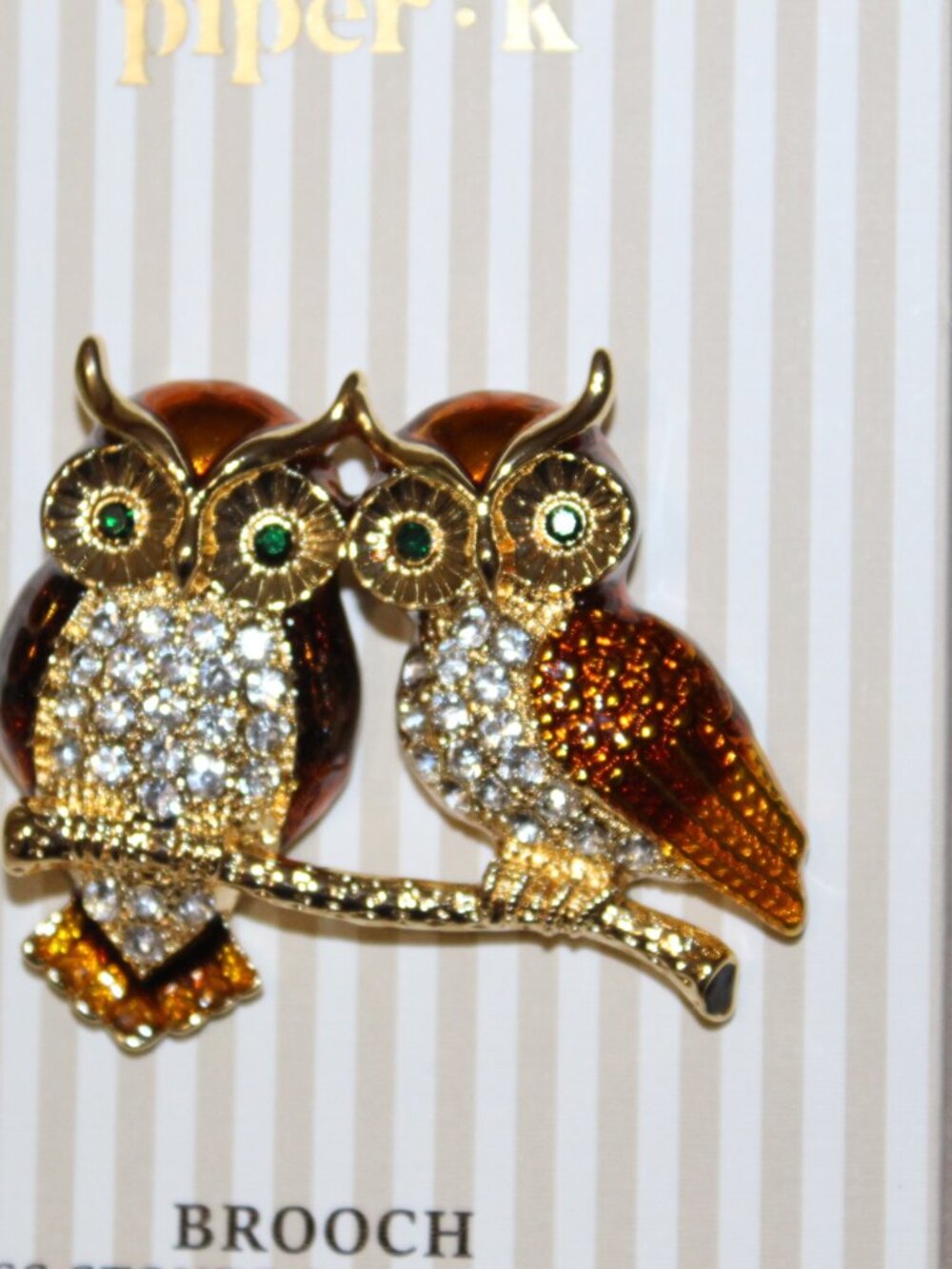 NWT PIPER-K Stunning dual owl brooch - Picture 2 of 5
